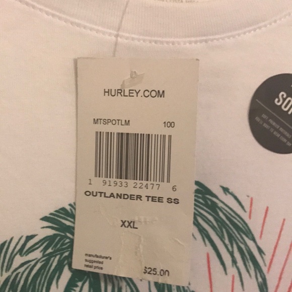 Long white Hurley t-shirt size 2XL - Picture 7 of 7